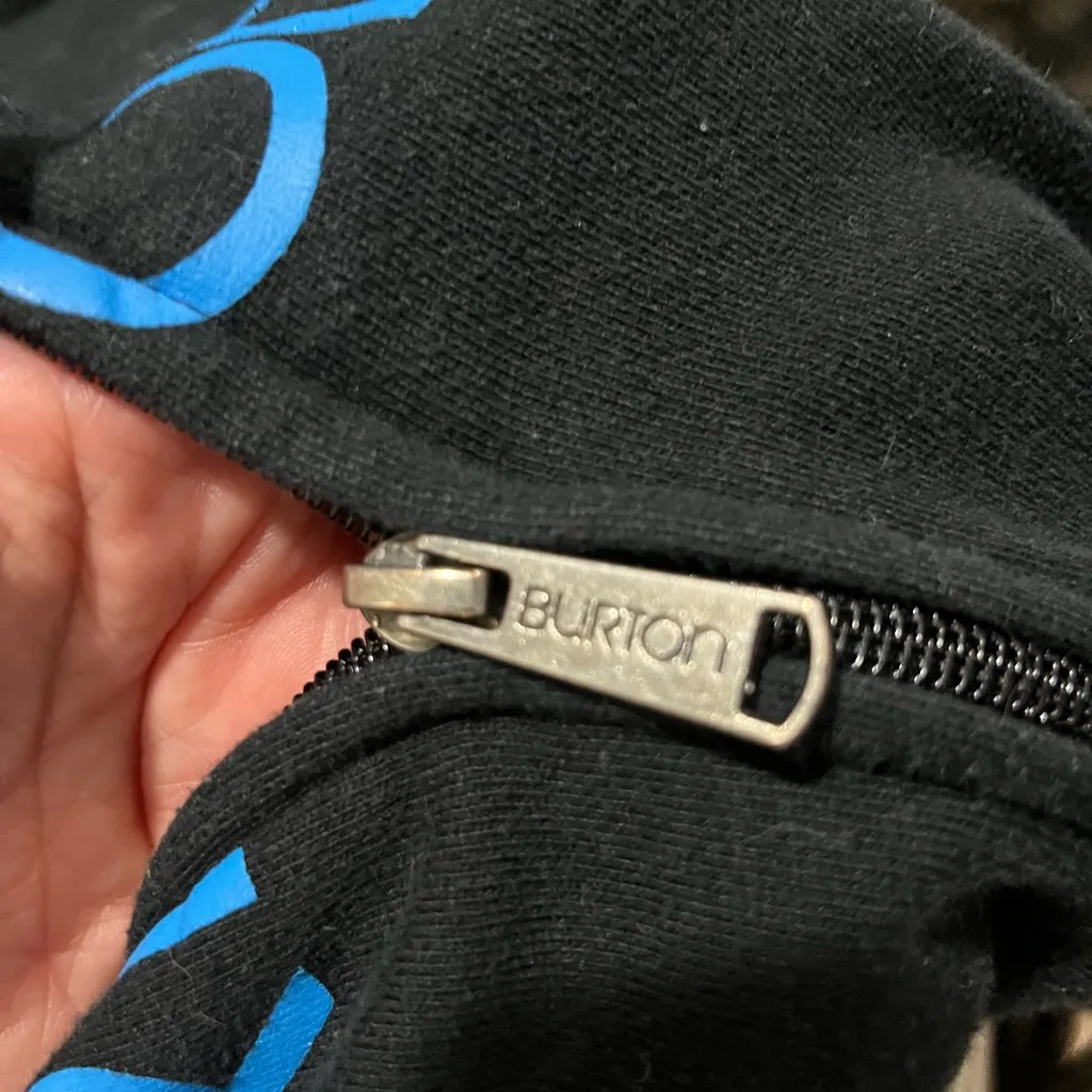 Burton Hoodie Women’s Small Black Full Zip Logo Long Sleeve - Image 8