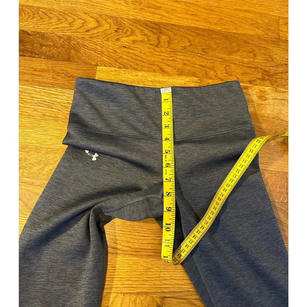 Under Armour Coldgear Compression Heathered Gray Pocket Leggings Size Small - Image 3