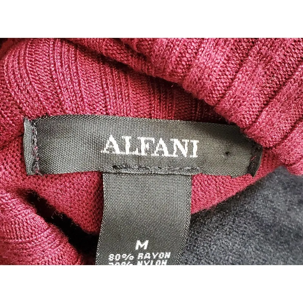 Alfani Women Solid Pink Rayon Long Sleeve Turtle Neck Casual Sweater Size Medium - Image 9