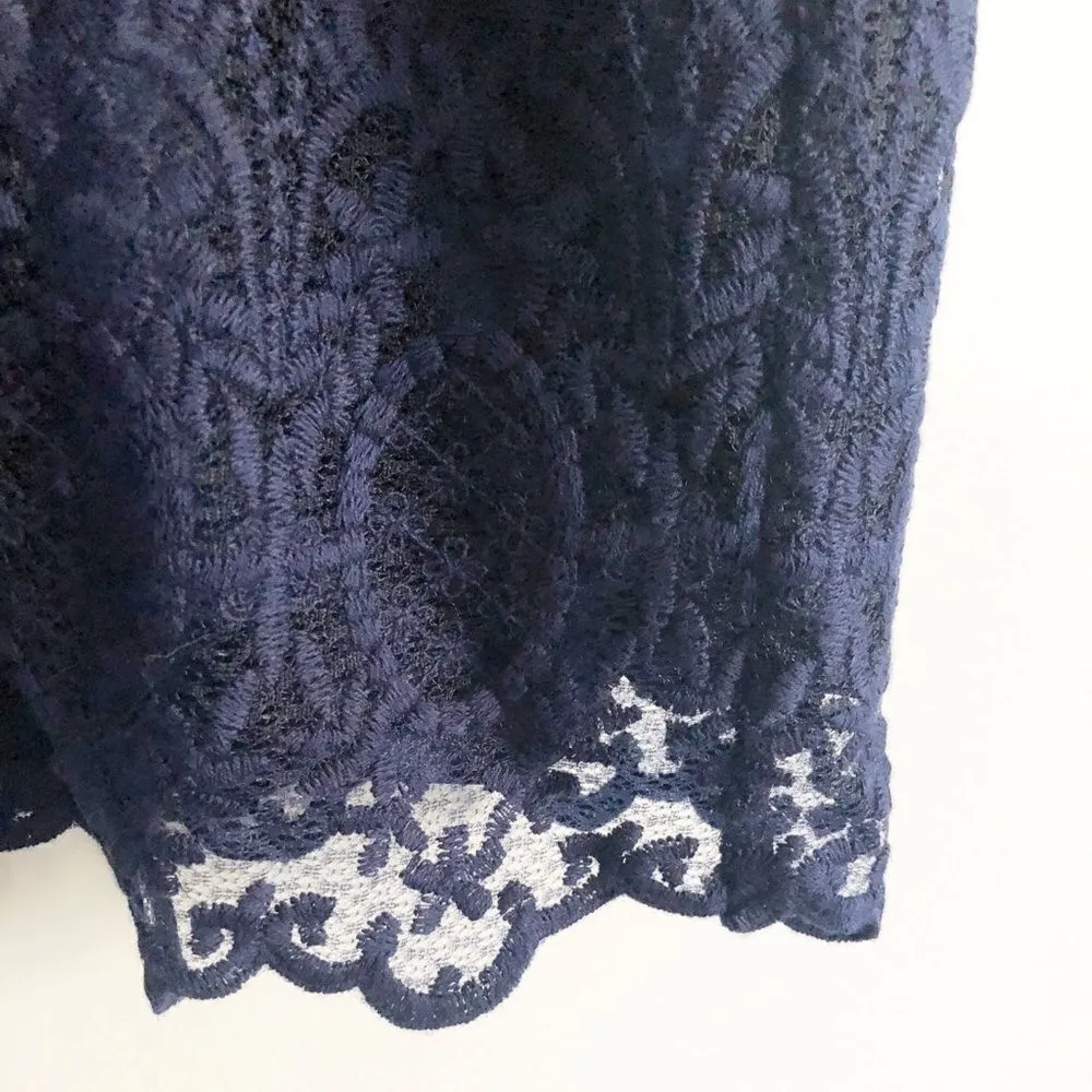 Joie Fahfia B Lace Shift Dress Navy Blue Small - Image 8