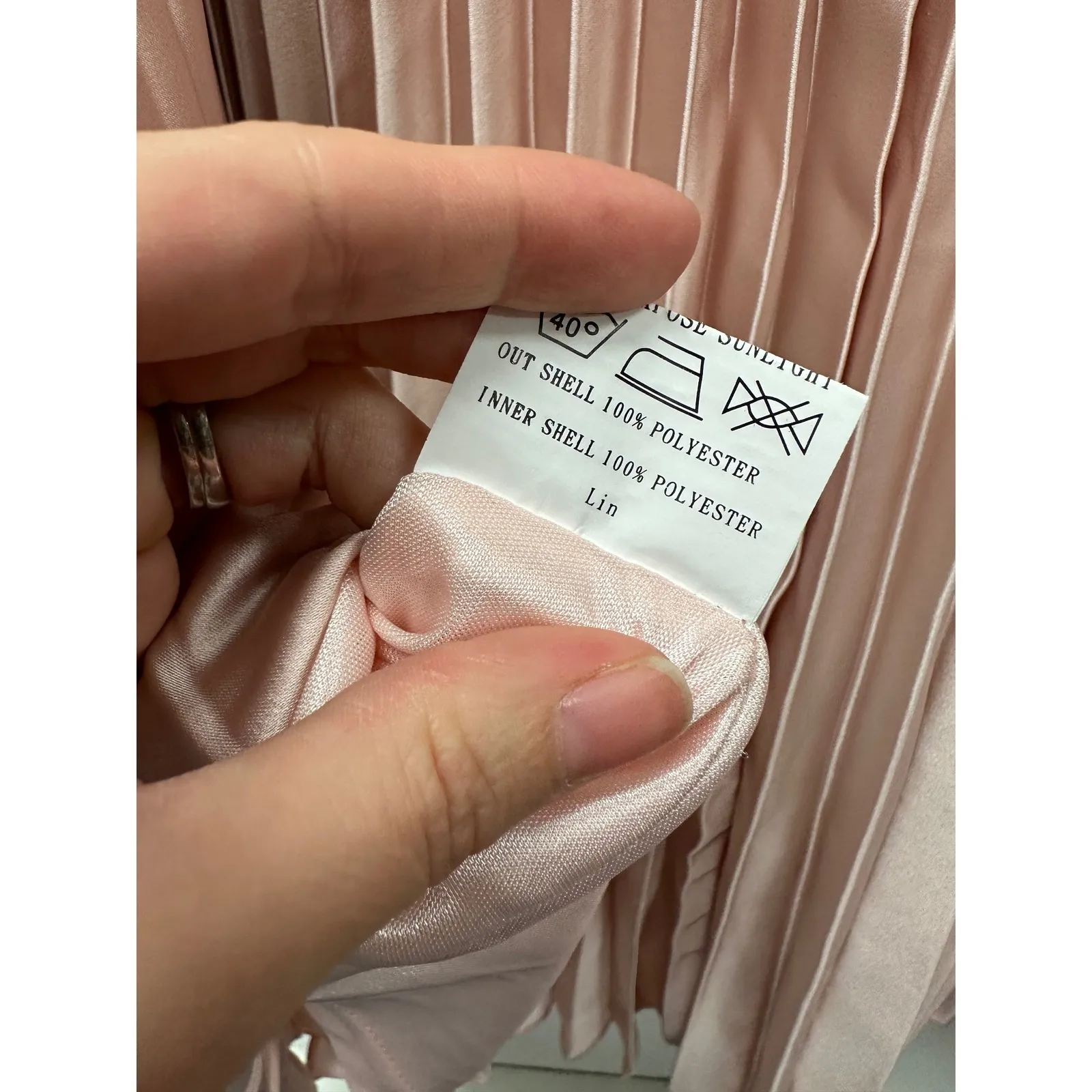 Revelry Celine Satin Pleated Dress Honey Beige or Gold Champagne Size 22 - Image 9