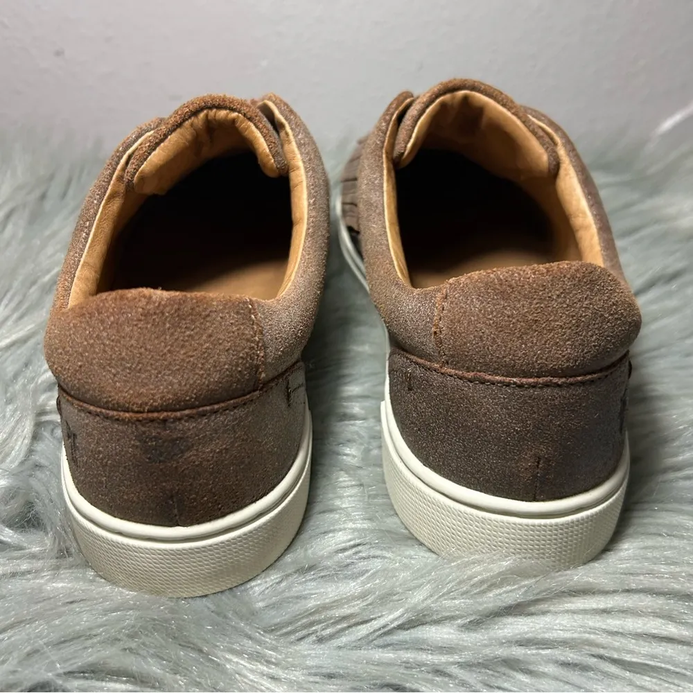 FRYE Ivy Gore Distressed Leather Slip-On Sneakers Brown Size 8.5 - Image 6