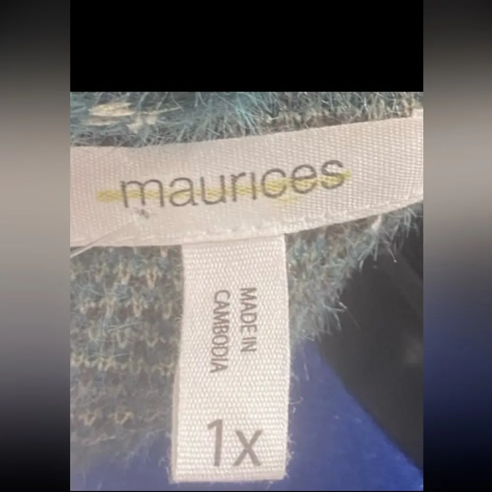 Maurice’s Felix Plaid Teal Coatigan. Size 1X - Image 6