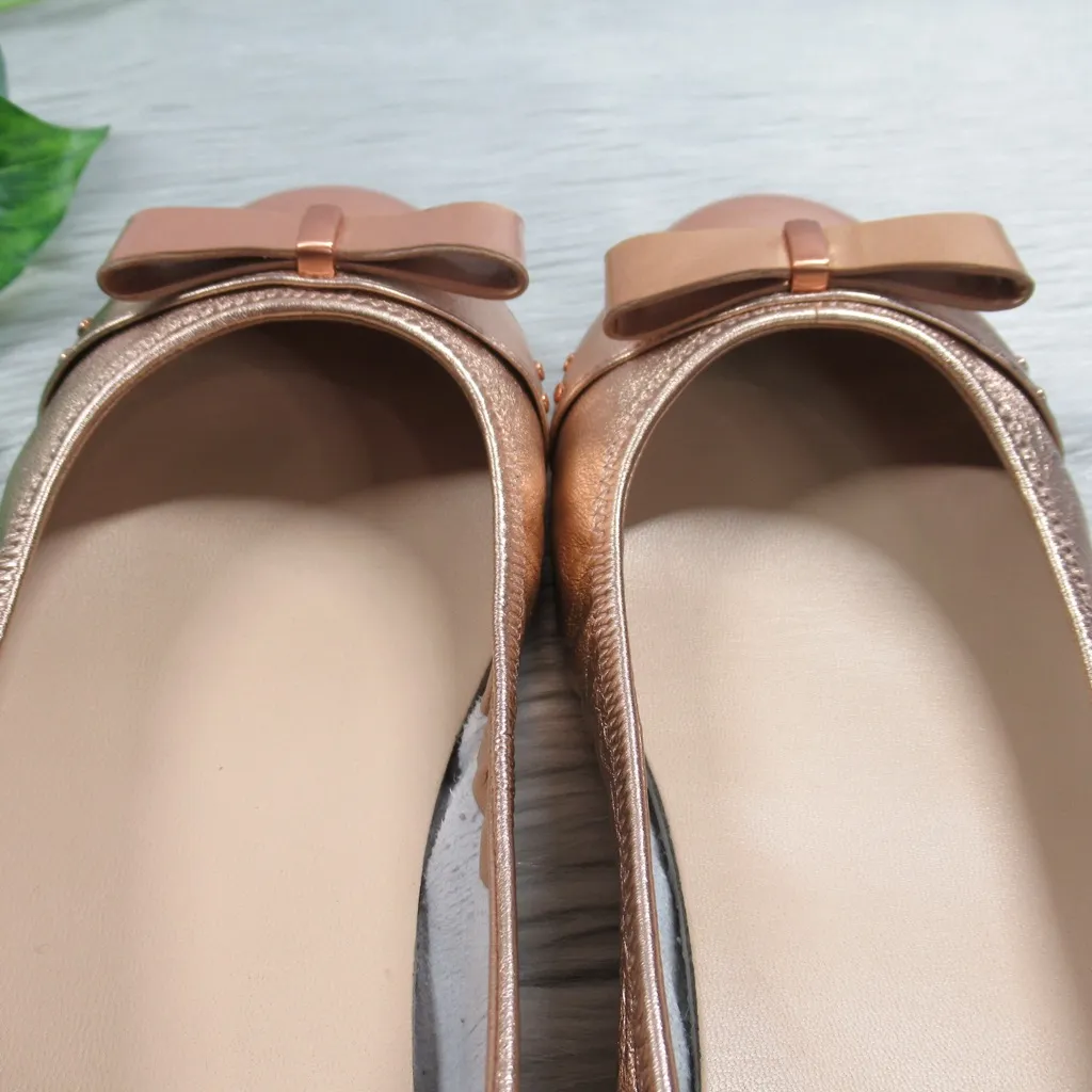COLE HAAN Air Monica Ballet Flat in Metallic Rose Gold Women's Size 9 - Image 8