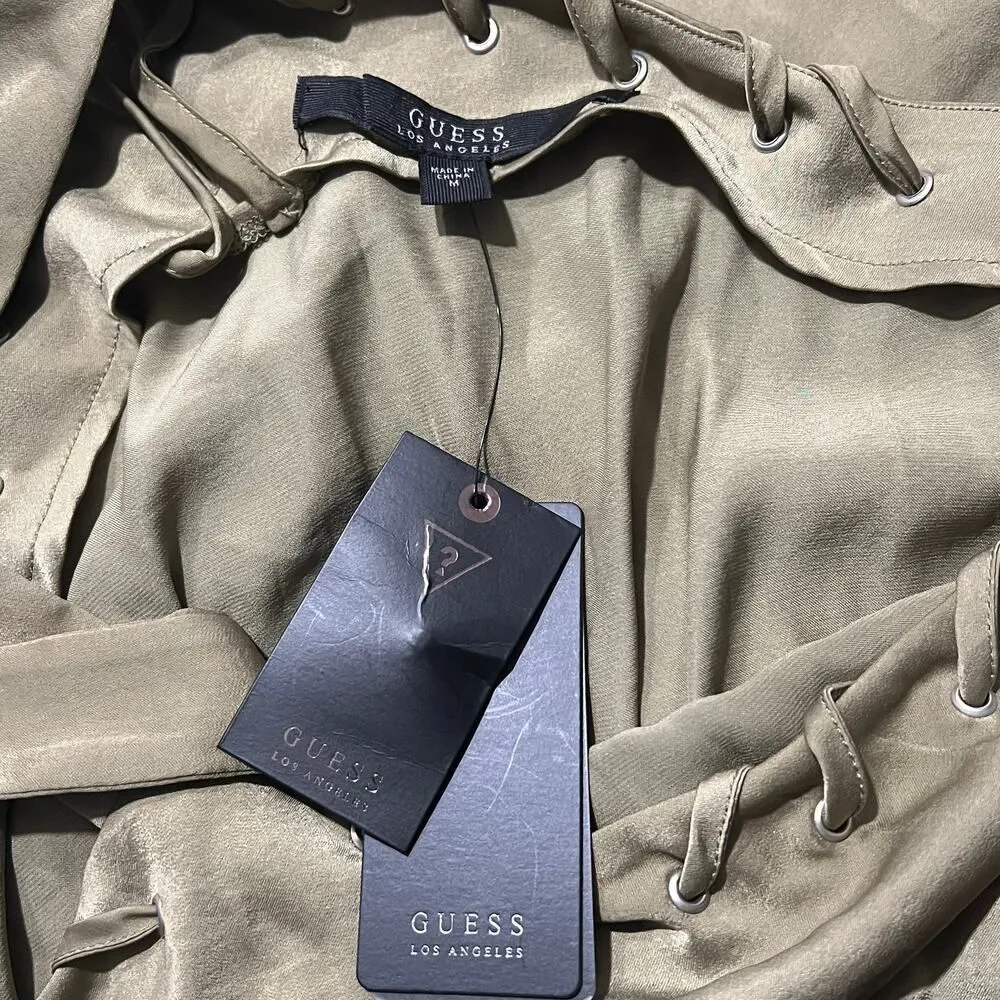 Guess Halter Off the Shoulder Mini Dress Green Women's Size Medium NWT - Image 6