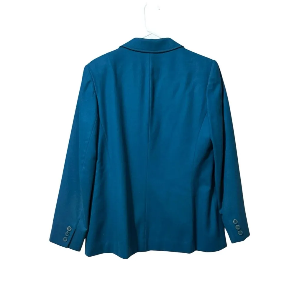 PENDELTON Blazer Jacket Women Size 12 Blue 100% Virgin Wool Made‎ In USA Vintage - Image 2