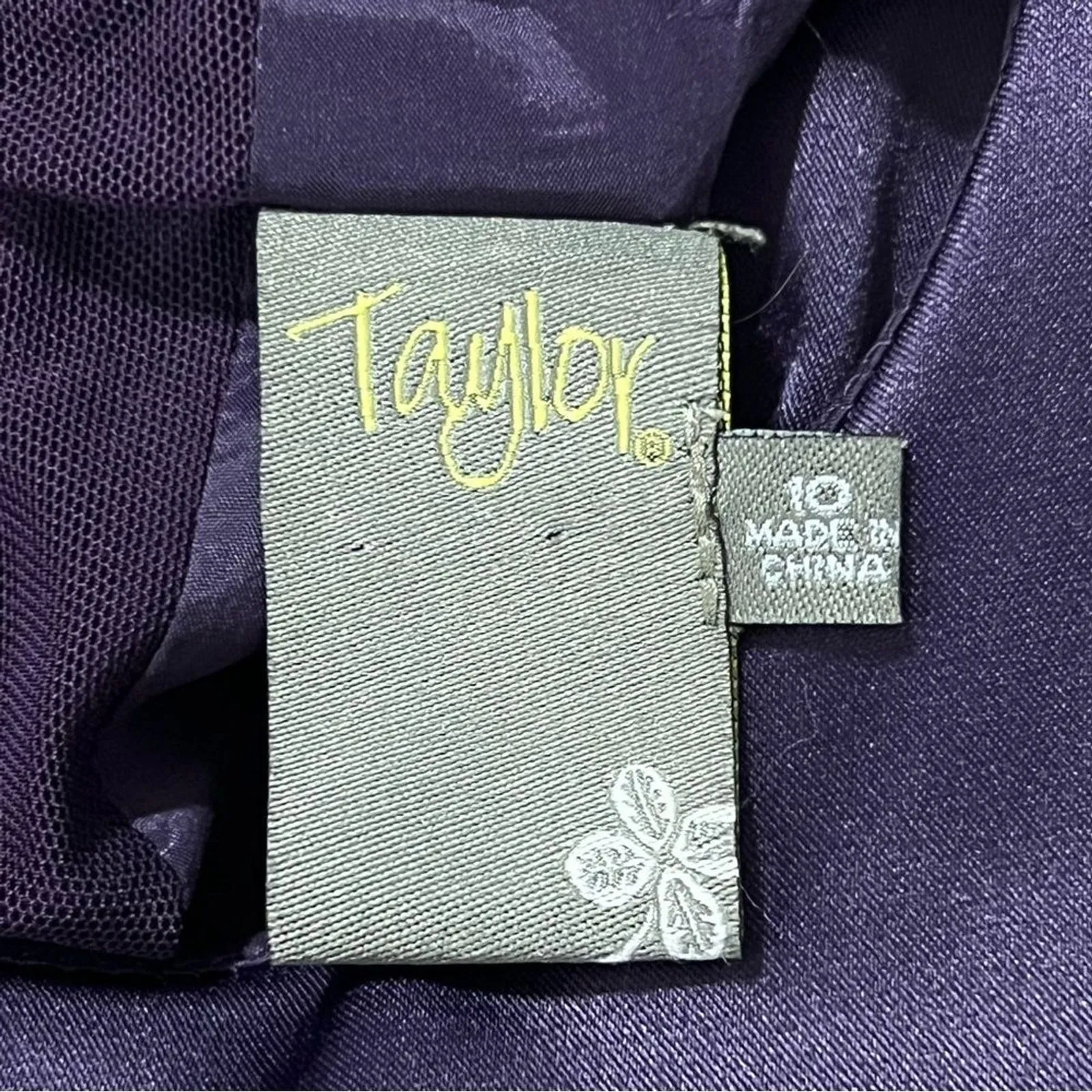 Taylor Womens Purple Satin Cocktail Dress Size 10 Sequin Formal Wedding Guest - Image 10