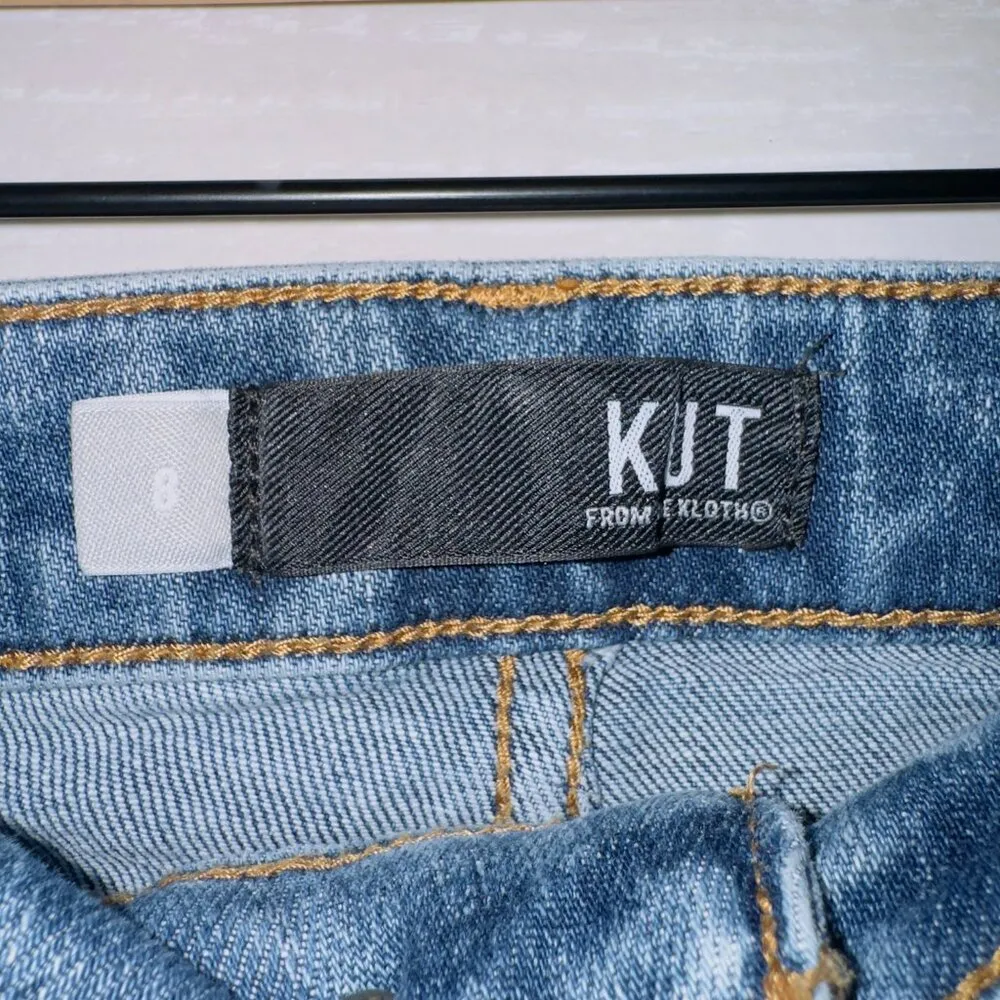 Kut From The Kloth Women's Reese High Rise Fab AB Ankle Straight Leg Jean size 8 - Image 2