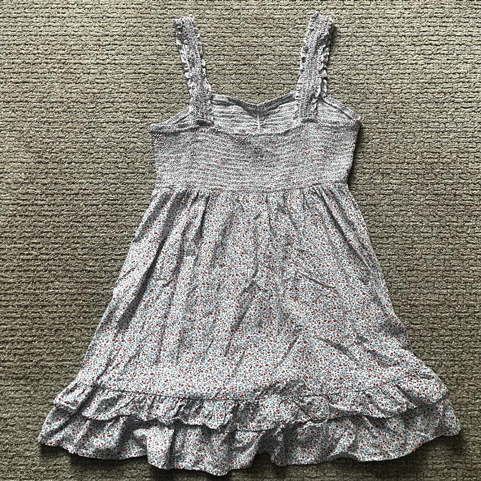 Forever 21 Women's Large Floral Smocked Ruffle Hem Sundress - Image 3