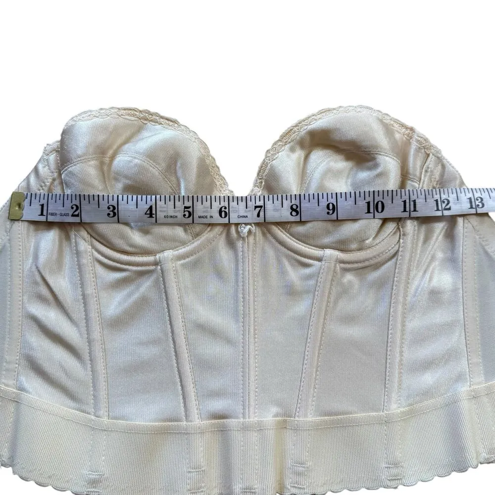 Vintage Adonna Bustier 34B Cream Underwire Longline Bra JCPenny 80s Pinup Corset Size undefined - Image 10