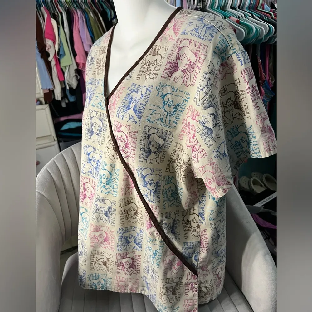 Disneys Tinker Bell Tan Scrub top - Image 3