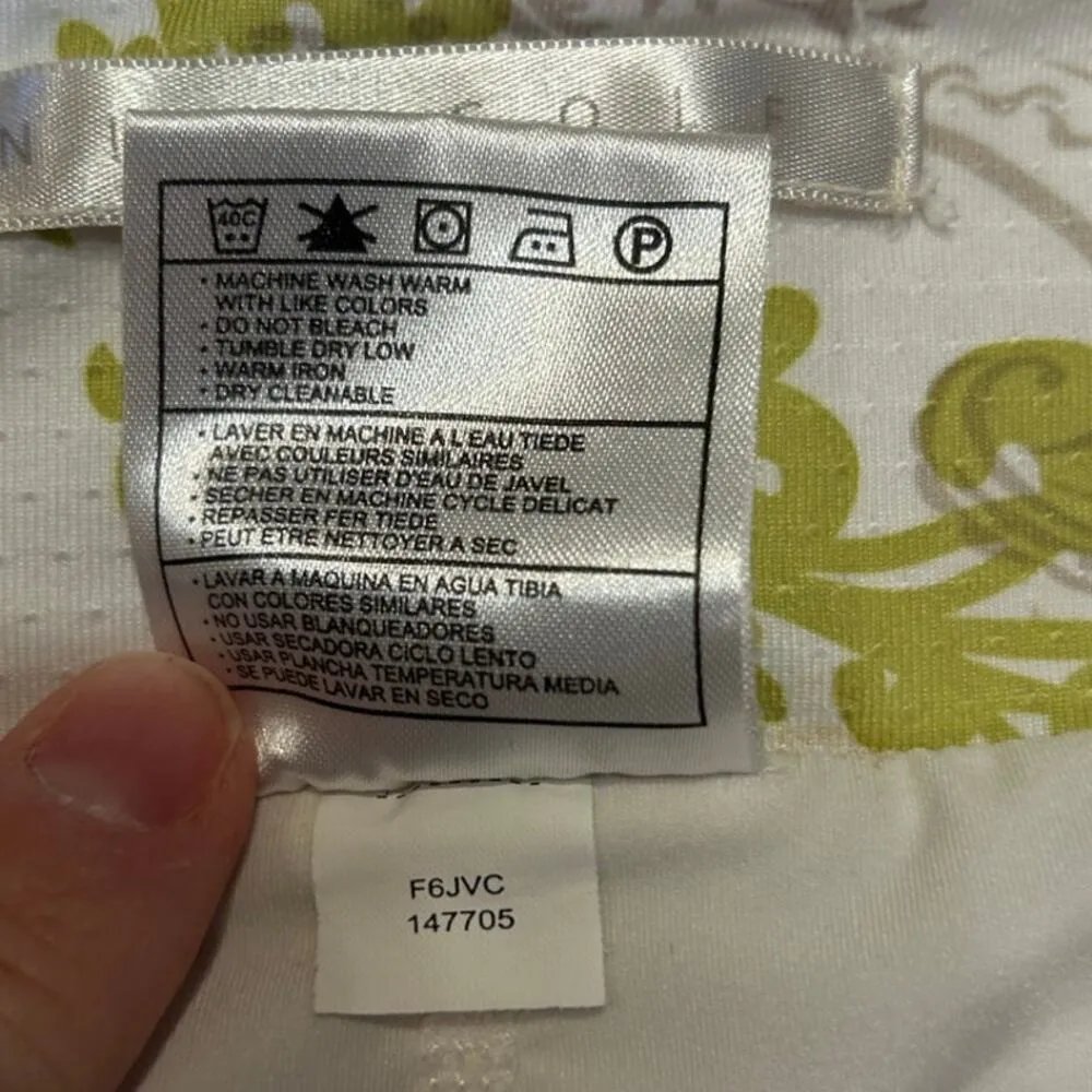 NIKE COOL Cream Green Sport Golf Skirt shorts Liner Women's LARGE - Image 6