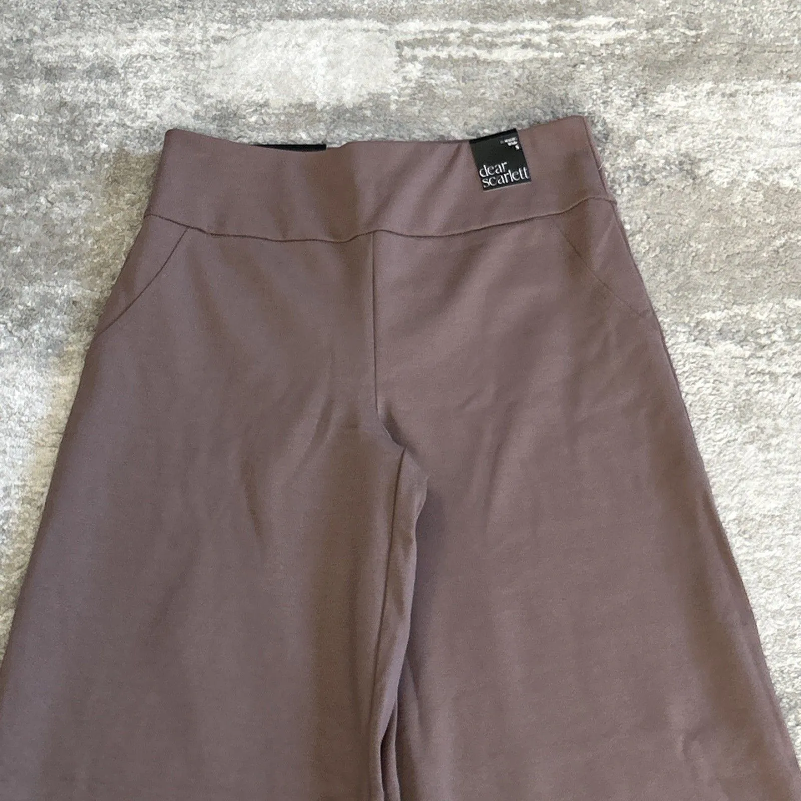 Dear Scarlett Magic Wide Leg Crop Pants Womens Small Brown Stretch New - Image 2