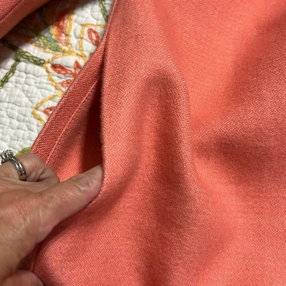 ANTHROPOLOGIE LAUREN MOFFATT size large Eastwood Salmon Wool Pea Coat see flaws - Image 12