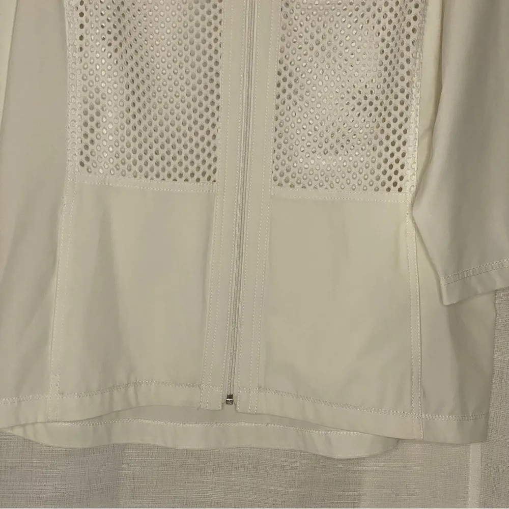 Weekends By Chicos Womens White Jackets Size 3 Perforated Swimwear - Image 4