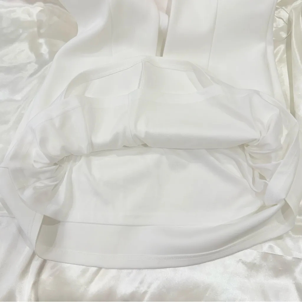 Heiress Beverly Hills Strapless A Line Pocket Mini Dress White XL Bridal Chic - Image 13