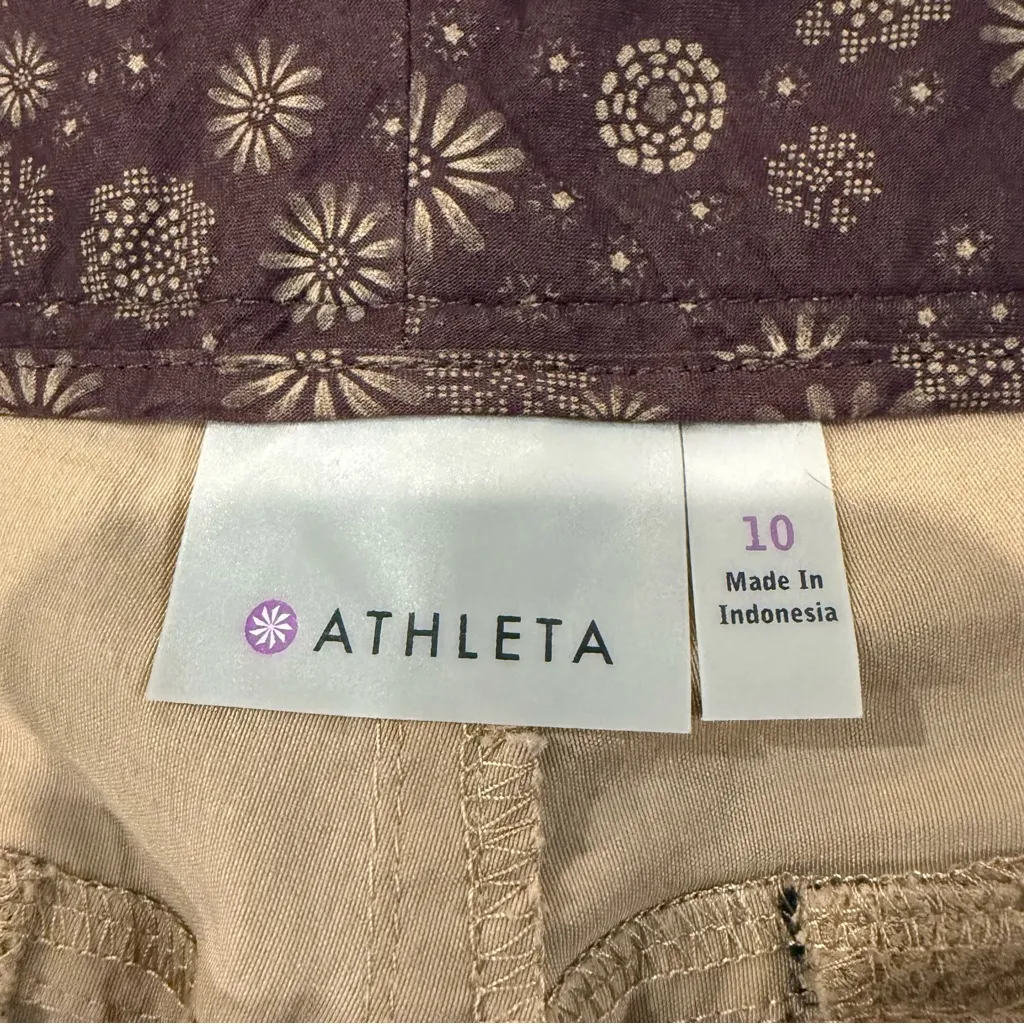 Athleta Dipper Hiking Shorts Women’s 10 Khaki/Tan Mid Rise Outdoors Athleisure - Image 3