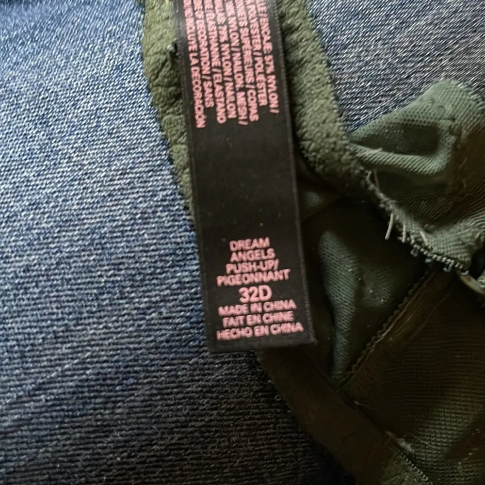 Victoria's Secret Dream Angels Push Up Bra Dark Green Lace Overlay 32D - Image 15