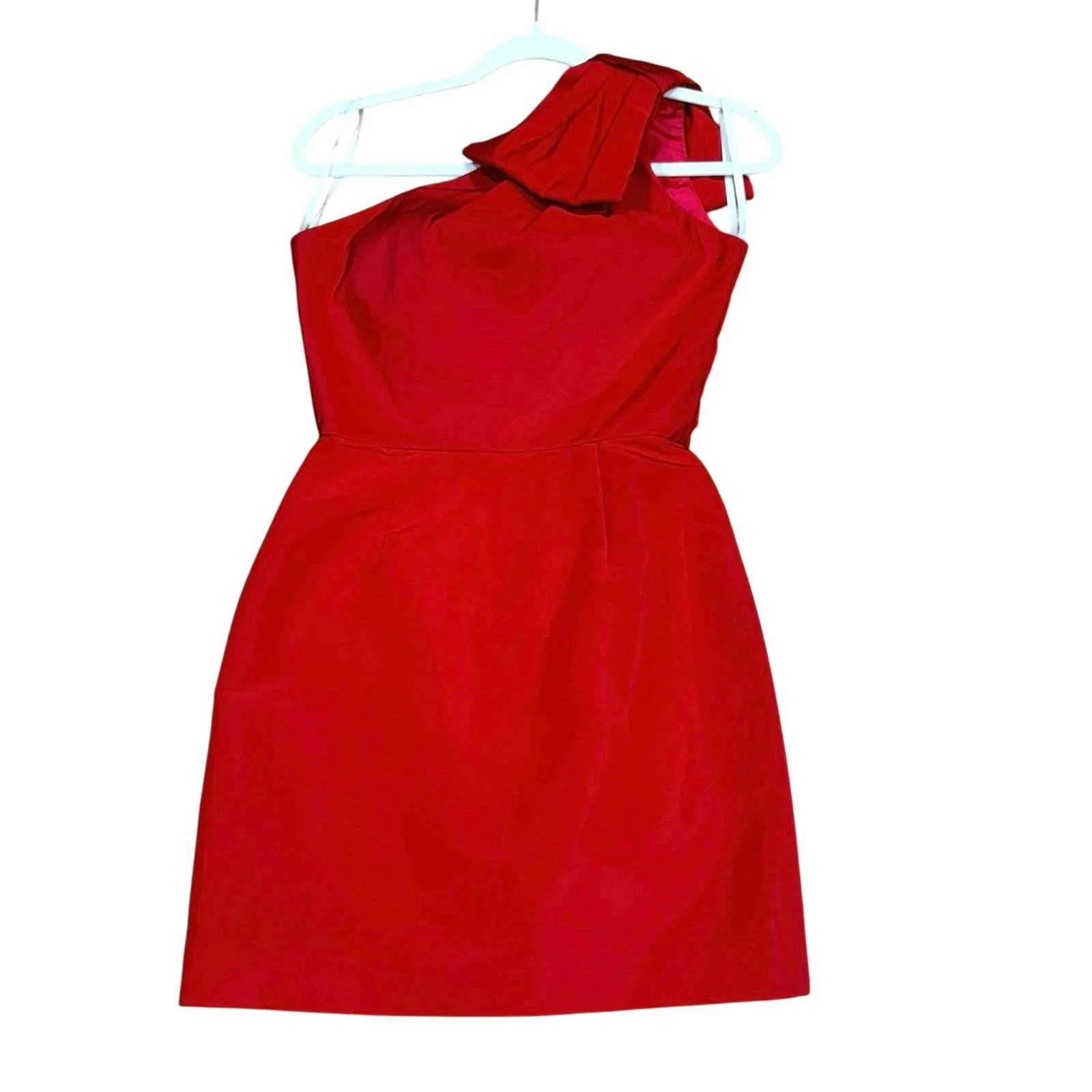 Alexia María Red Blair One Shoulder Silk Faille Mini Cocktail Dress Size 2 - Image 7