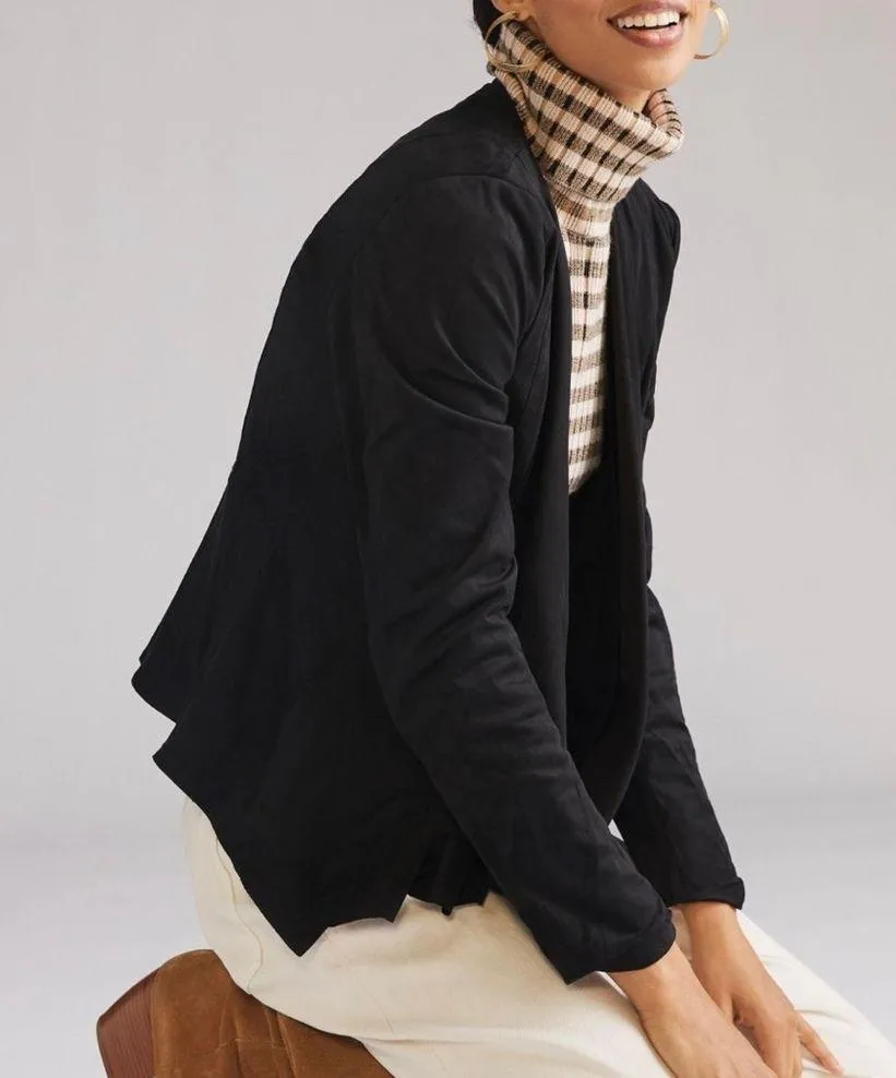 Anthropologie Hutch Draped Faux Suede Jacket Size XS - Image 2