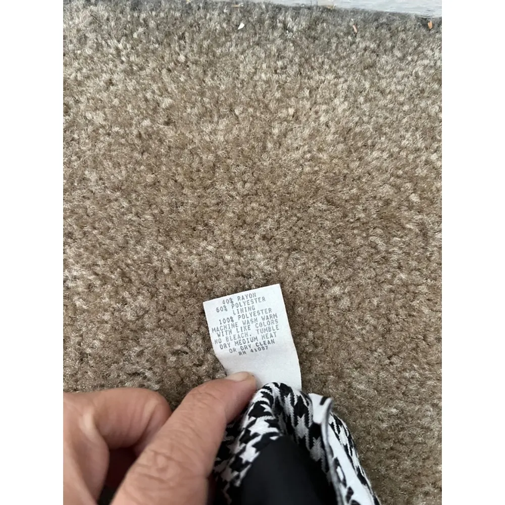 Vintage Briggs New York Houndstooth straight black white pencil Skirt Size 16 - Image 9