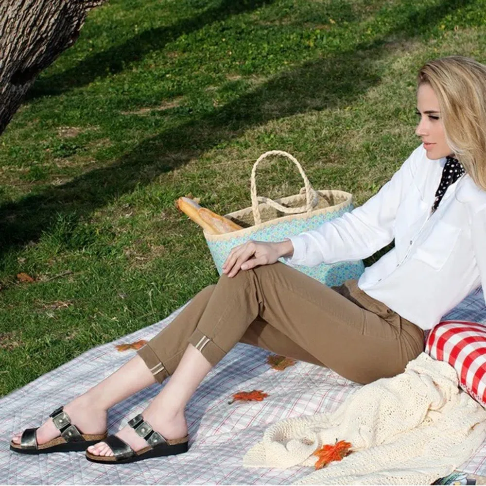 Naot Ashley Rhinestone slide sandals leather burgundy patent 42 11 Red - Image 9