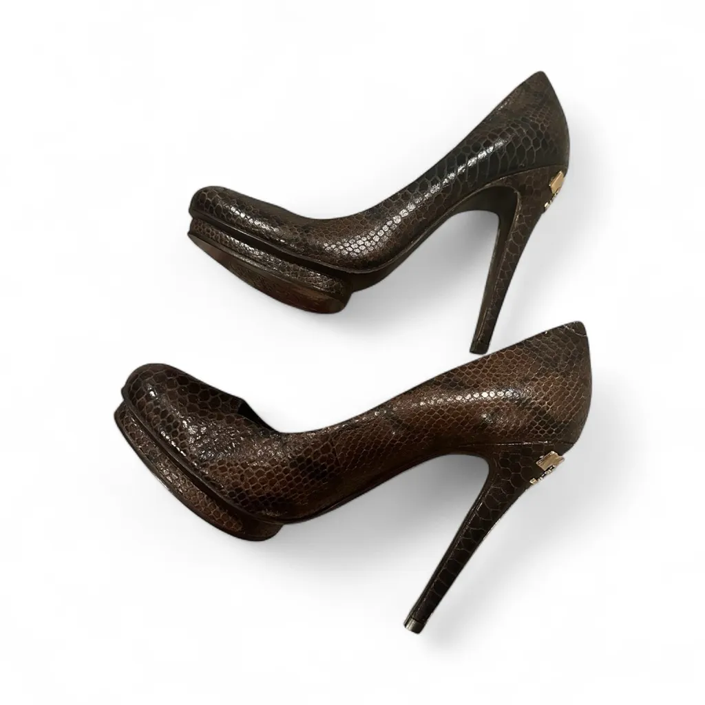 Tory Burch Jude Amazing Snakeskin Leather Stiletto Heel Platform Shoes Pumps 8.5 - Image 3