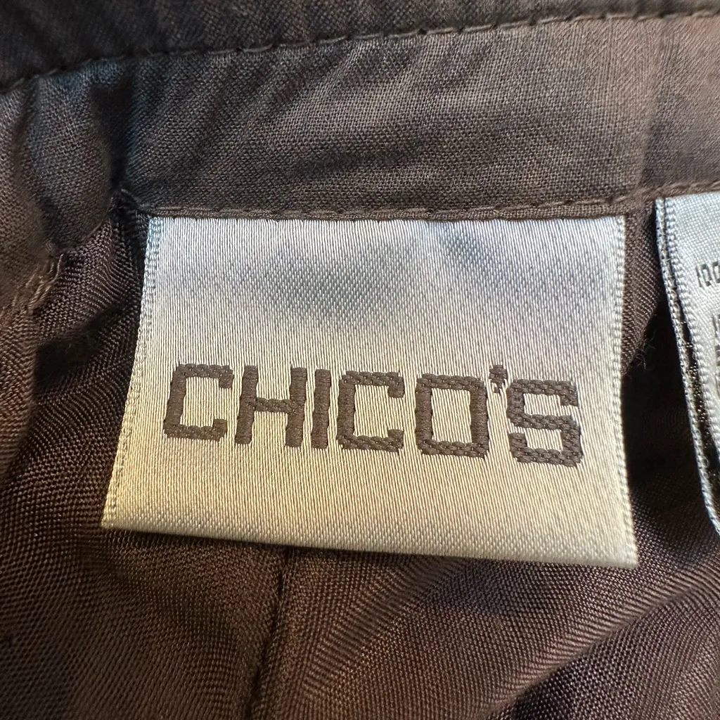 Chicos Bohemian Embroidered Vine Drifter Midi Skirt Fudge Brown Size Large NWT - Image 8