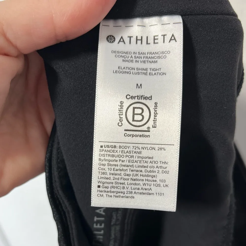 Athleta Elation Shine Black Tight size medium - Image 5
