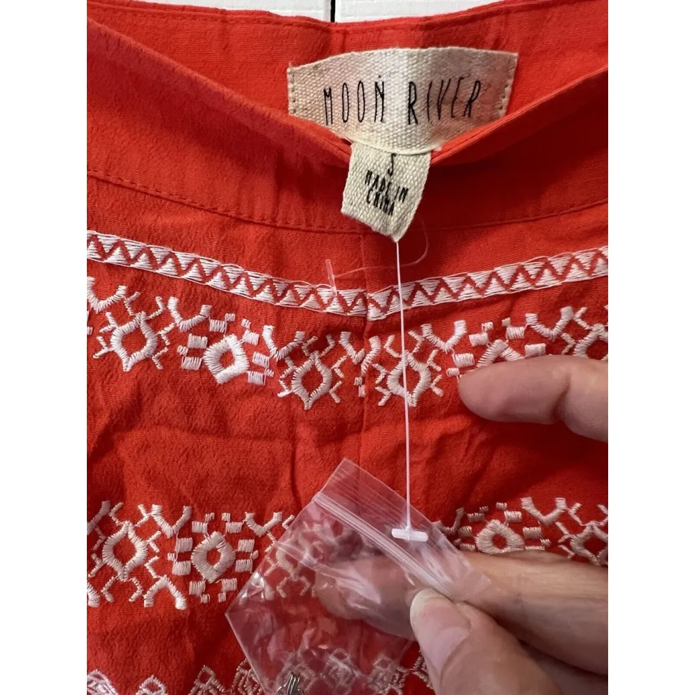 Moon River Ruffle Boho Festival Rayon Shorts Size Small NEW - Image 5