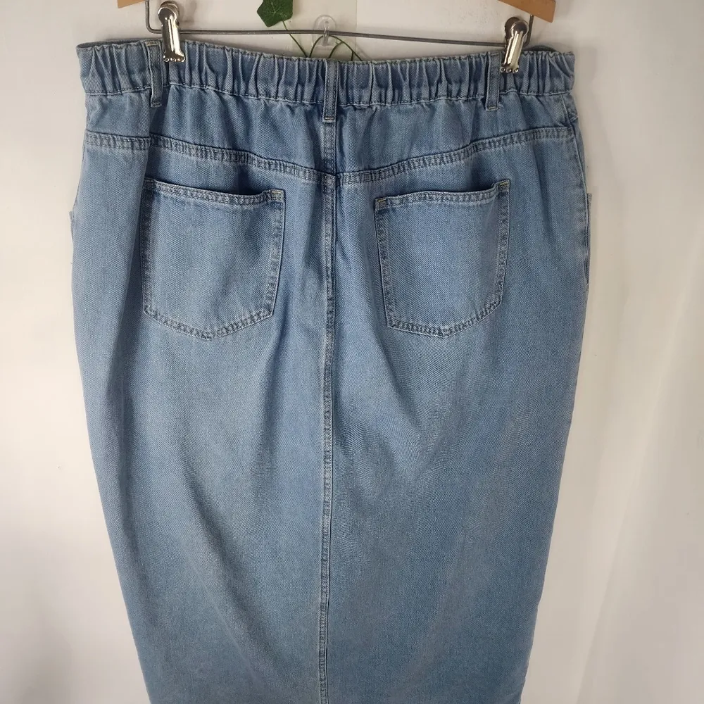 Shein Curve High Waist Split Thigh Denim Jean Skirt - Image 8