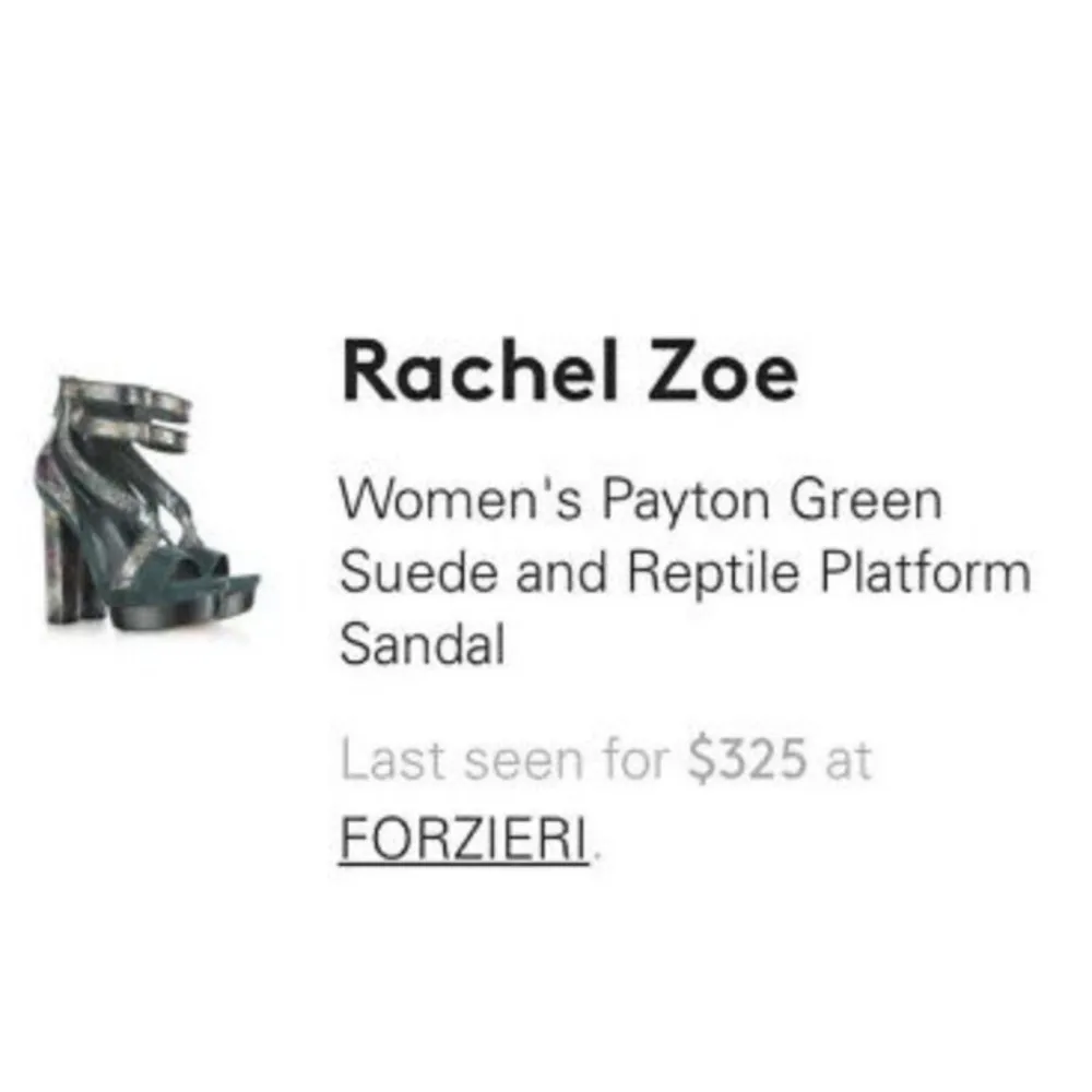 Rachel Zoe Payton Green Suede And Reptile Platform Sandal Women’s 7.5 NWT - Image 7
