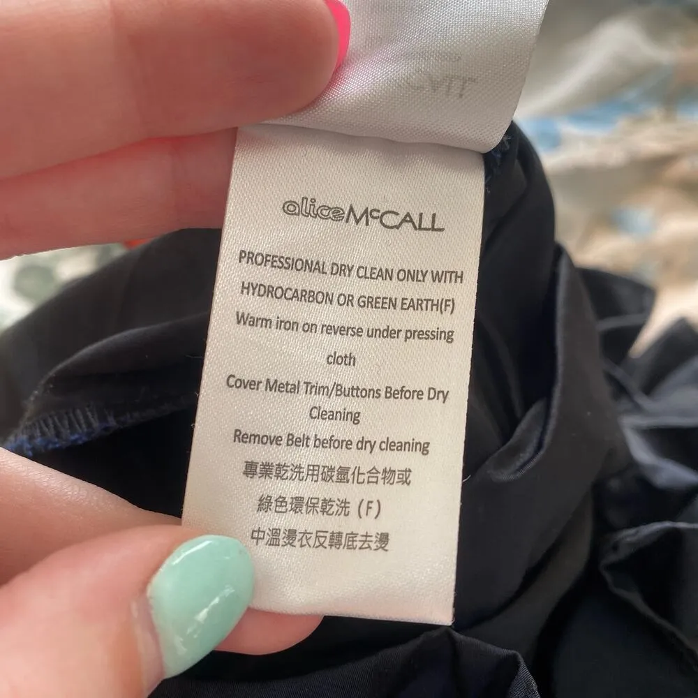 ALICE MCCALL Dream Playsuit Navy Cold Shoulder Romper Blue Size 6 Ruffles - Image 8