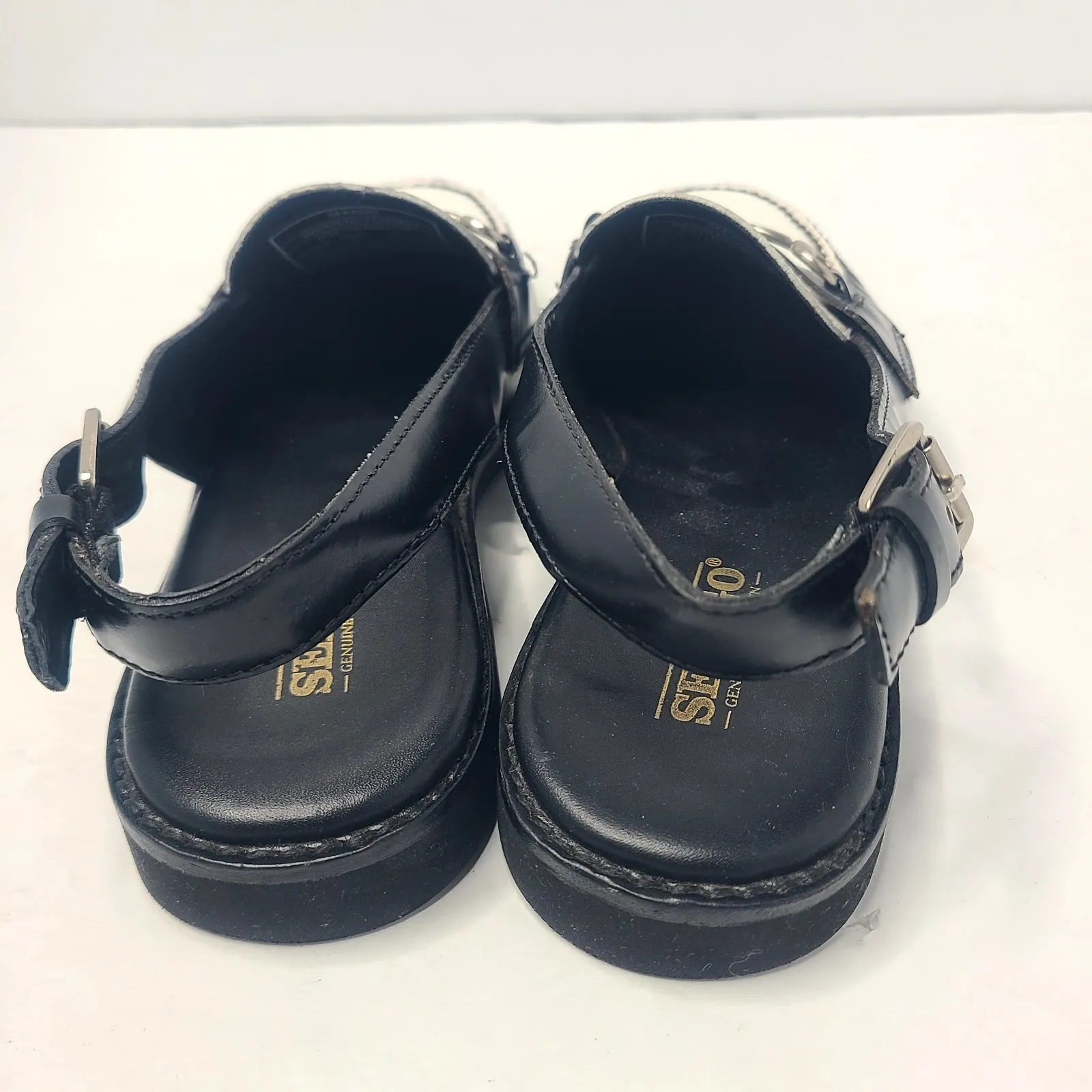 Sebago Dan Sandal Polaris Slingback Sandals Penny Loafer Black White Preppy Sz 9 - Image 9