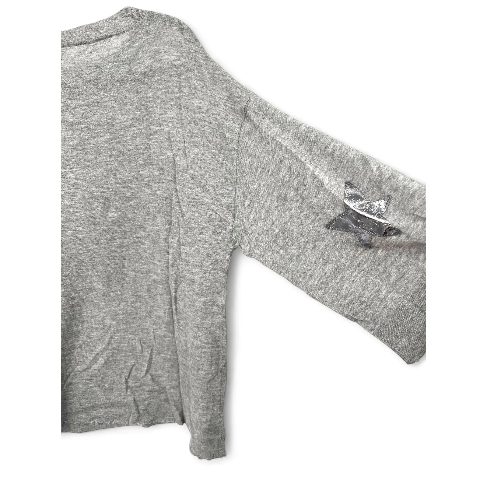 zadig voltaire  XS Pure Cashmere Sweater Knit Metallic Silver Star Elbows Knit - Image 4