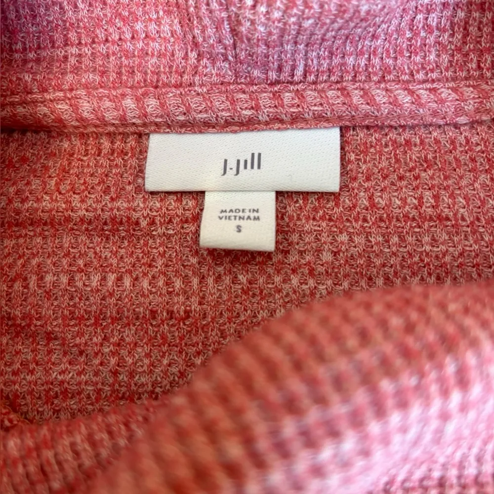 J. Jill Pink Cowl Neck Sweater Heathered Texture Cinched Hem Womens Small Pink - Image 8