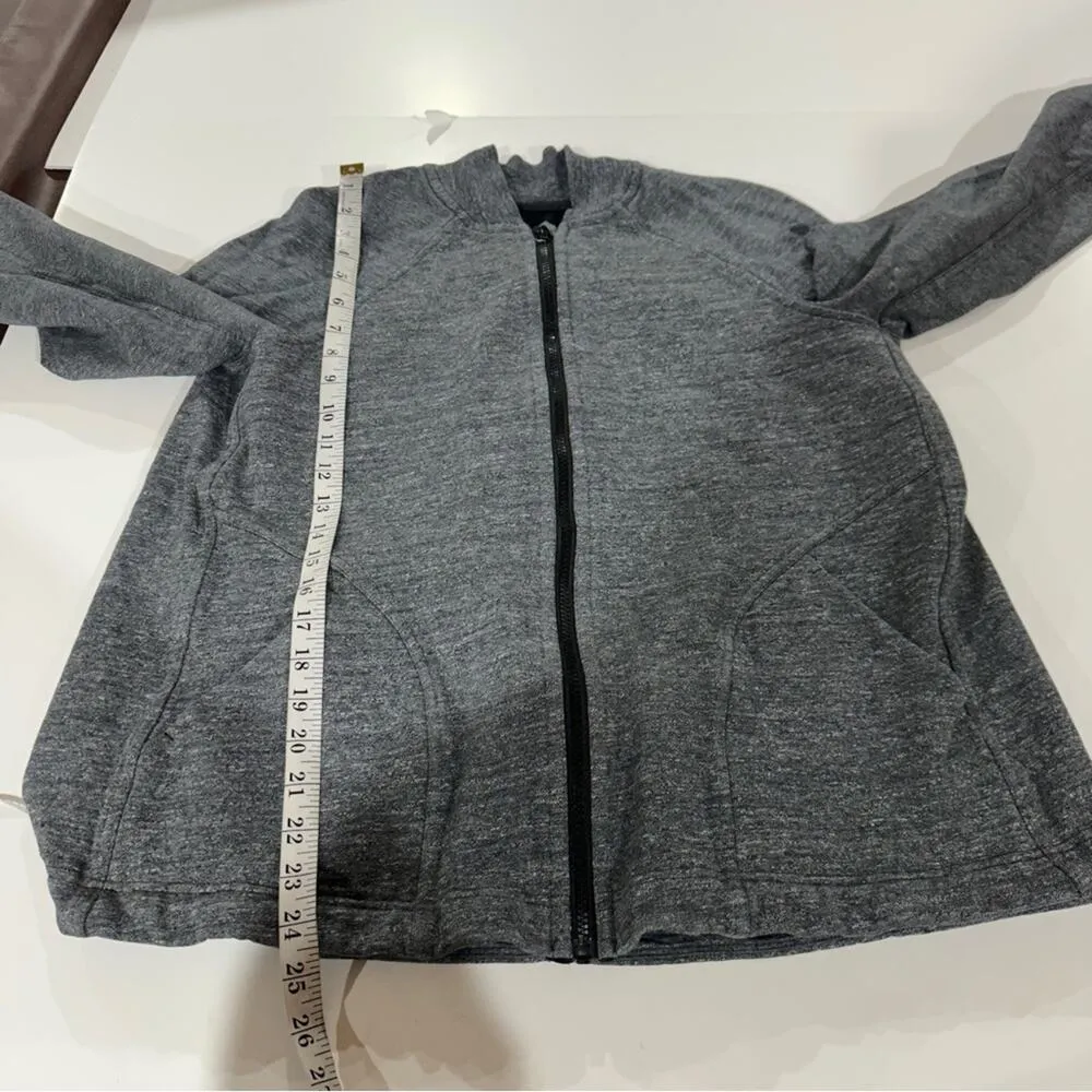 Lululemon Pleat To Street Bomber‎ Jacket in Heathered Snow Slub Coal Size 6 - Image 10