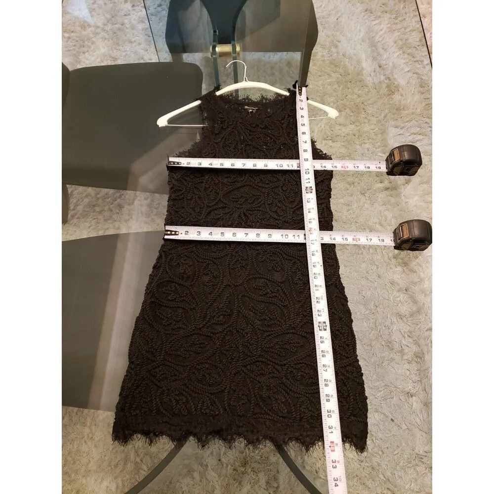 The Clothing Company Women's Black Crochet Tape Lace Flapper Tank Dress Size M - Image 5