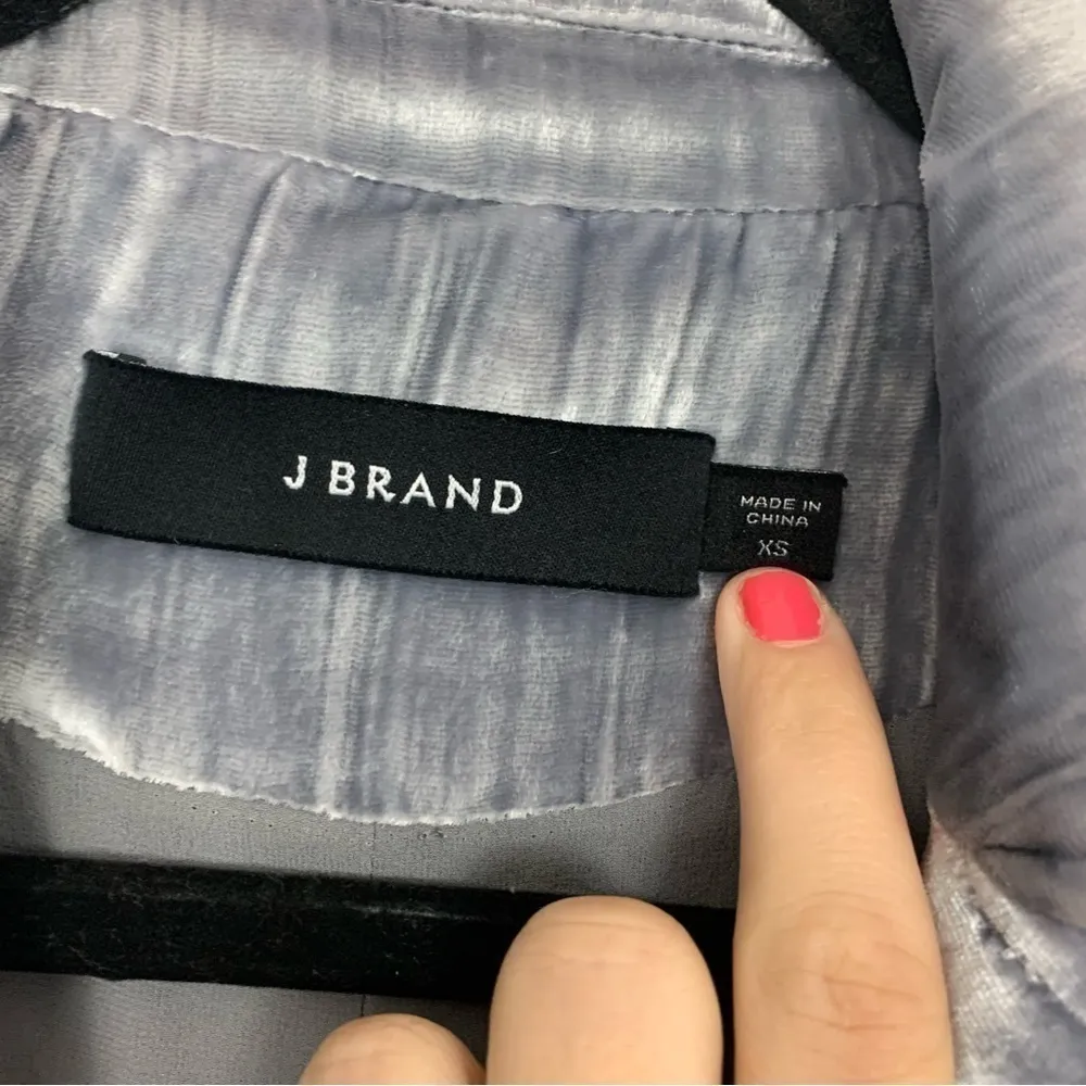 J Brand Gray Velvet Silk Blend Duster Jacket Size XS - Image 3