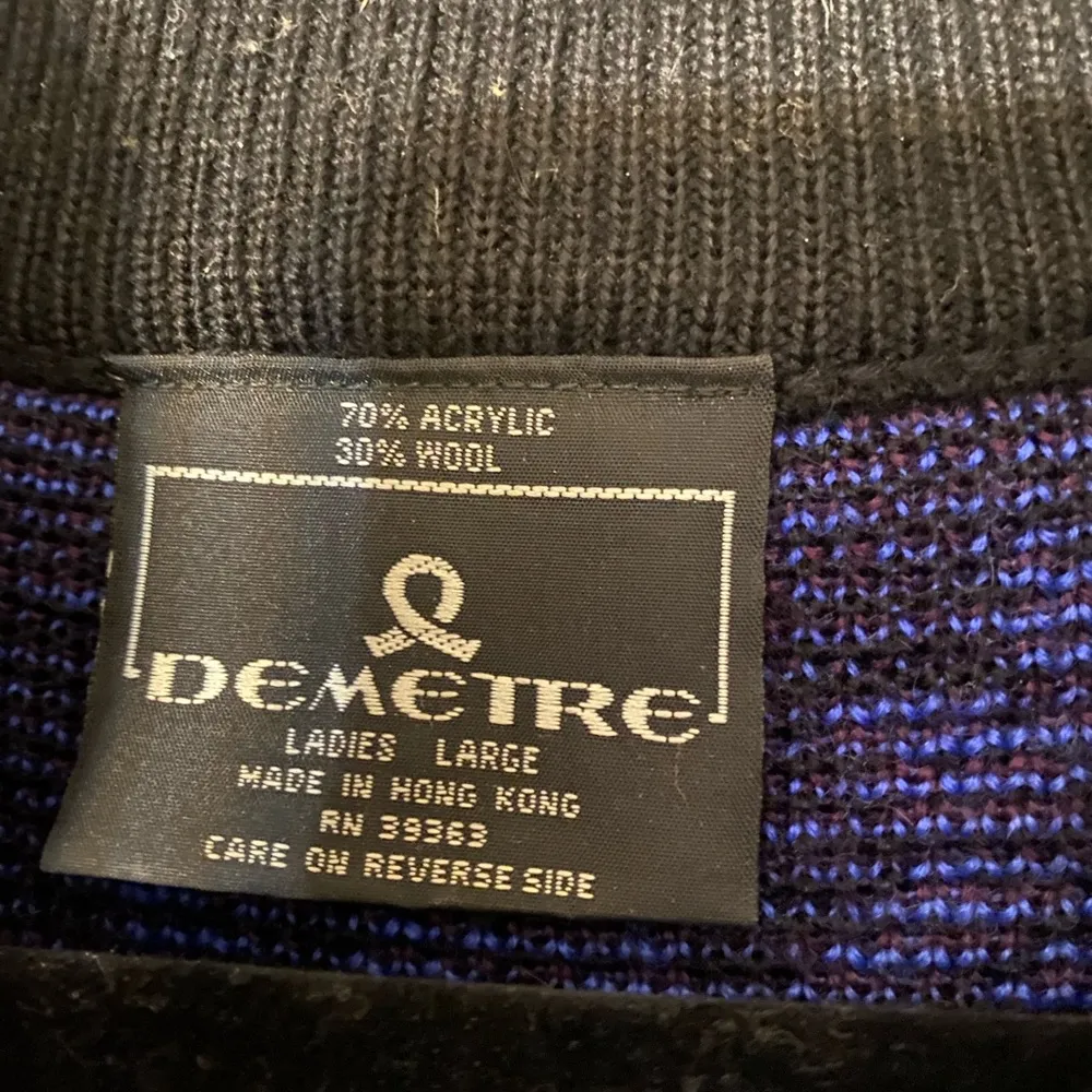 Vintage Demetre 1/4 zip ski sweater, acrylic/wool blend. L Size L - Image 2