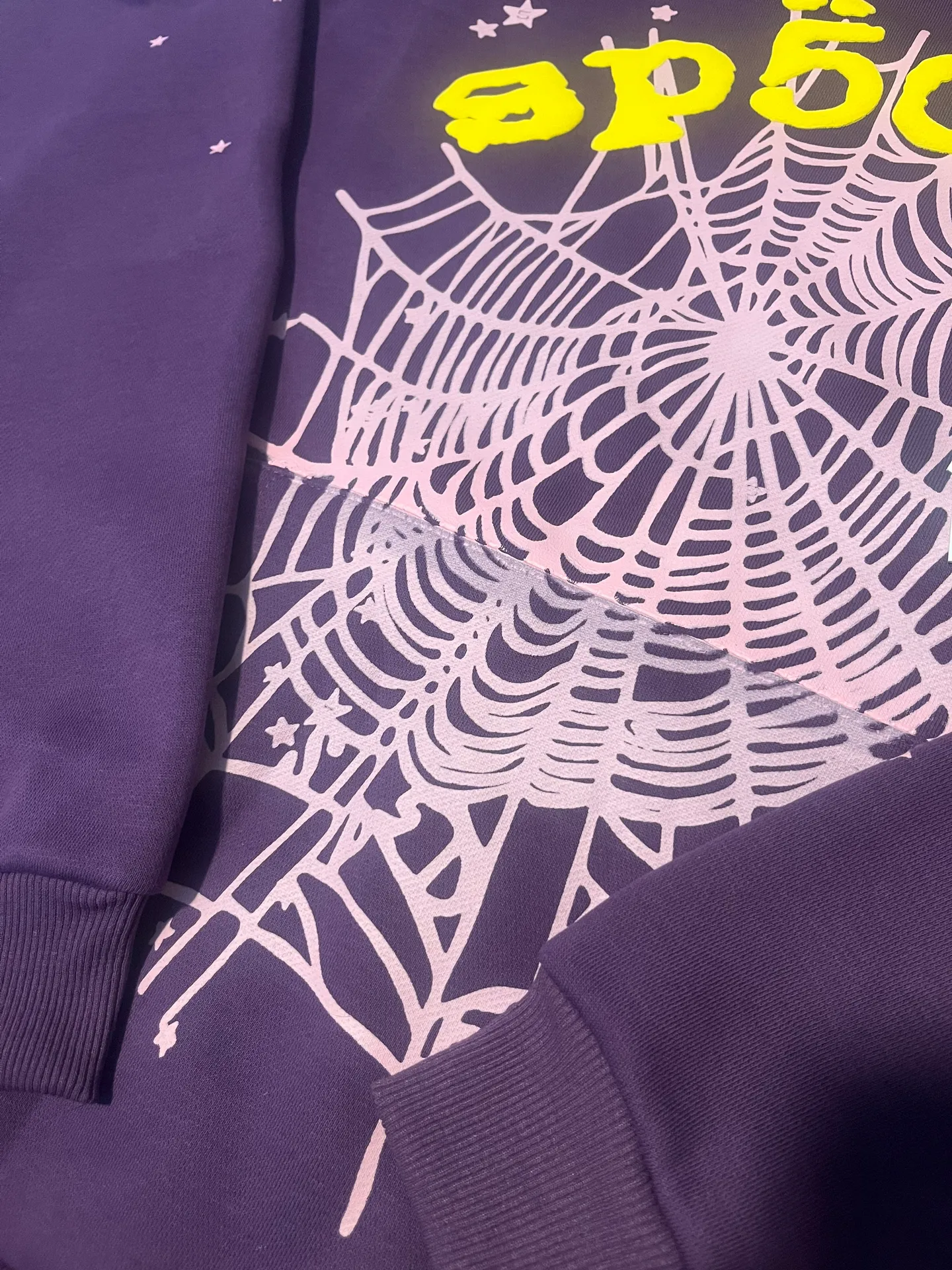 Sp5der Star OG Web Purple V2 Hoodie Size M - Image 5