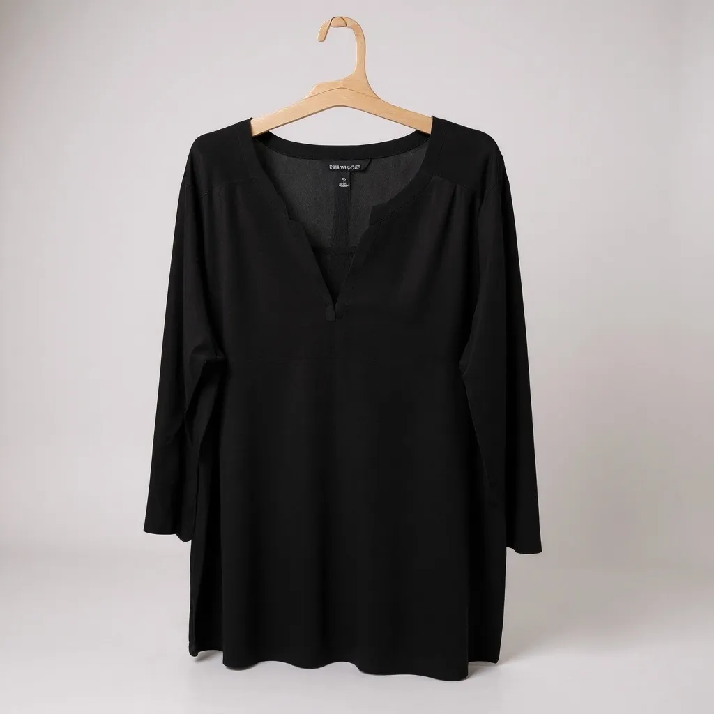 41 Hawthorn Charcoal Split Neck Blouse Black Size XXL - Image 2