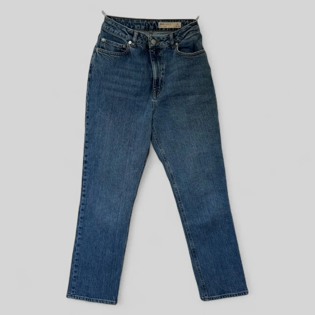 ASOS Women's Denim Jeans Medium Wash High Rise Straight Leg Size 28/32 - Image 3