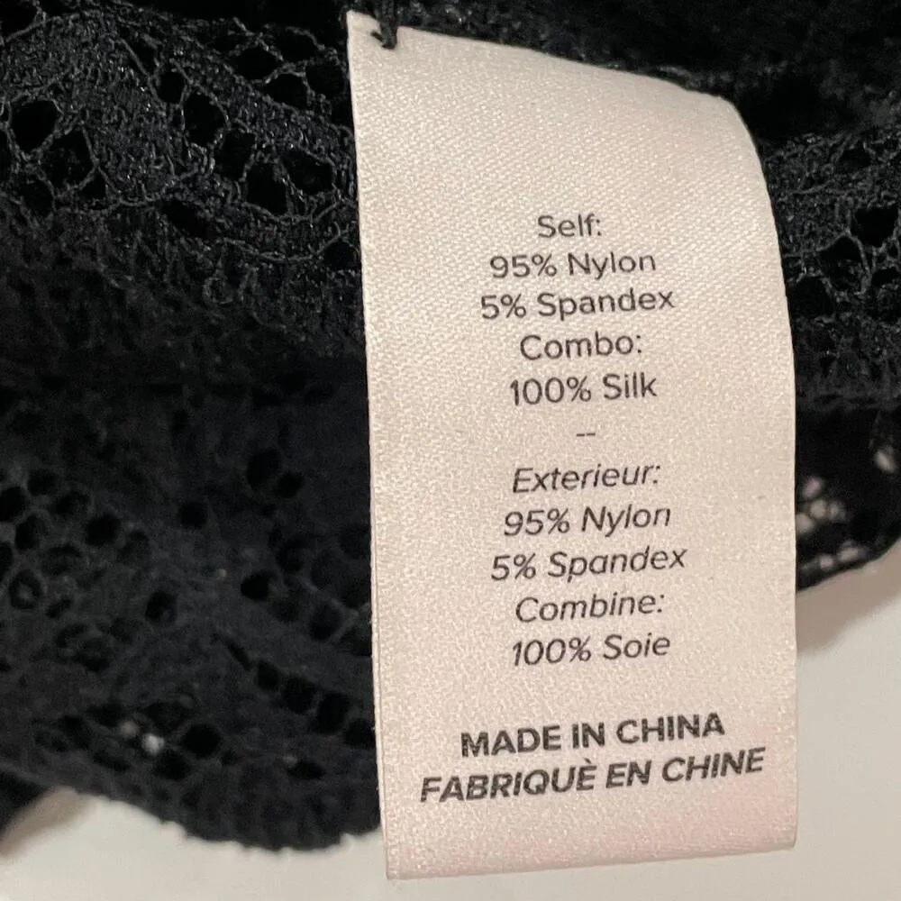 Cinq A Sept Marla Silk Lace Bodysuit - Black - Small - Image 12