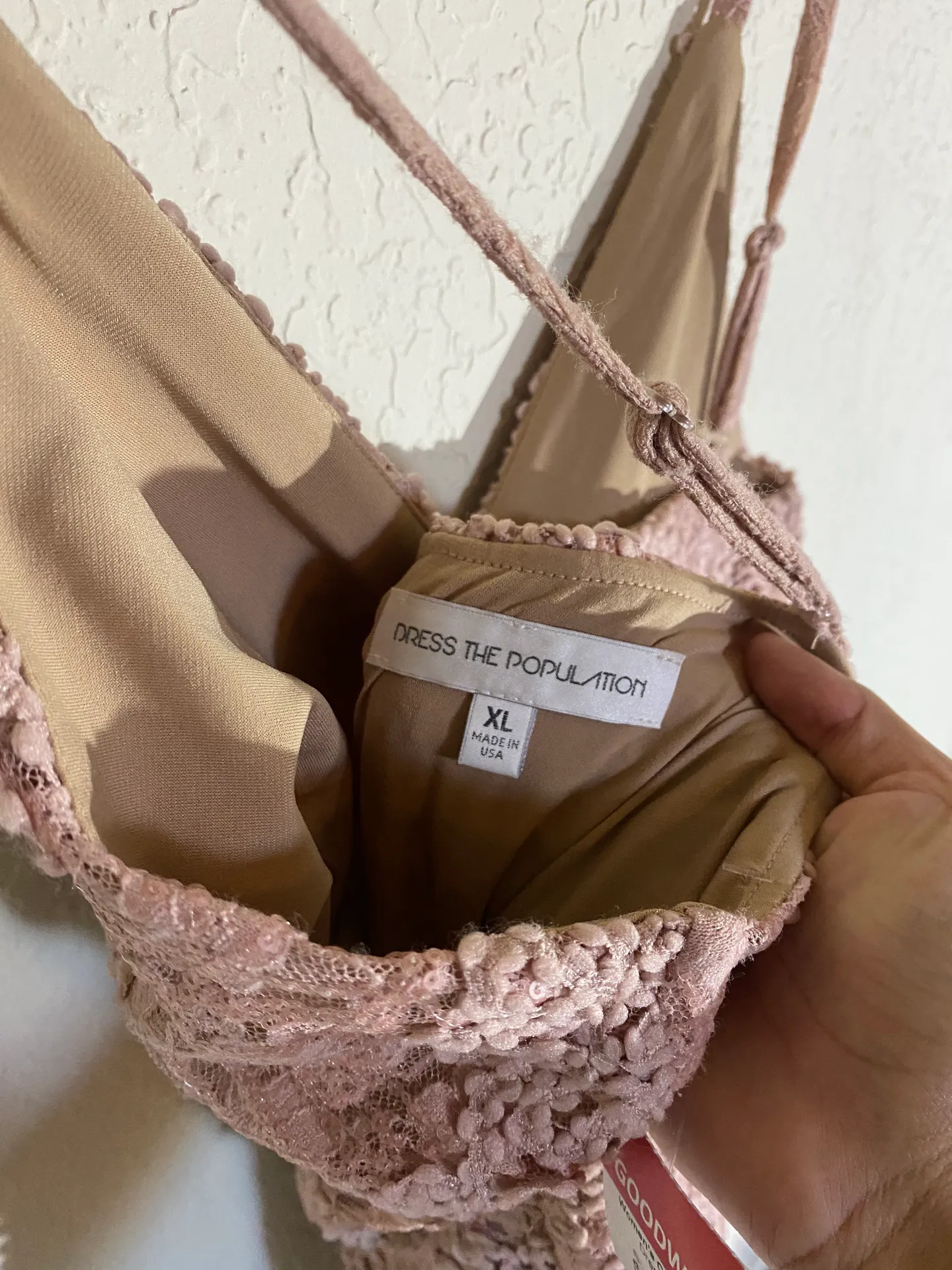 Beautiful Light Pink Floral V-neck Dress ( XL ) - Image 10