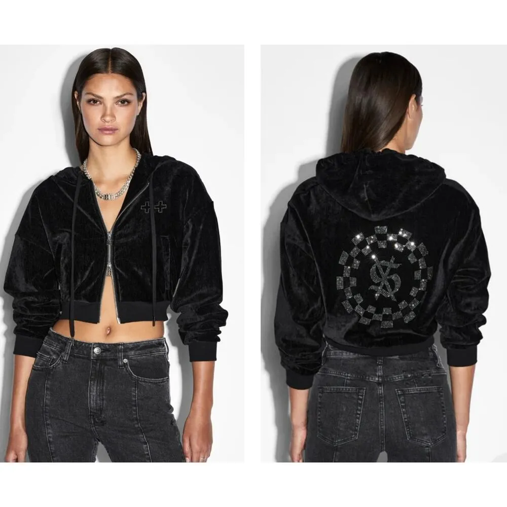 Ksubi - Ritzy Infinity Zip Front Hoodie in Black & Silver - Image 5