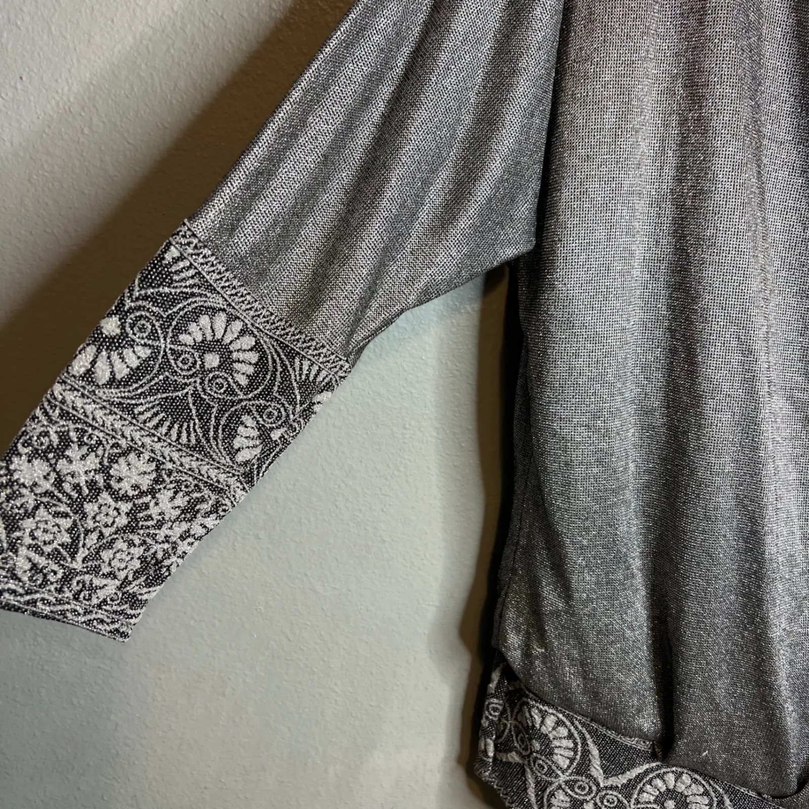 Vintage Damianou Asymmetrical Silver Metallic Dress Size M Party Cocktail Sheath Size M - Image 8