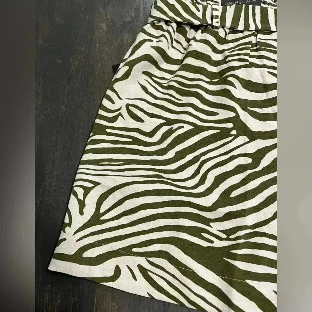 Stylish Zebra Print High-Waisted Shorts‎ with Tie Belt Summer Fashion F27 - Image 3