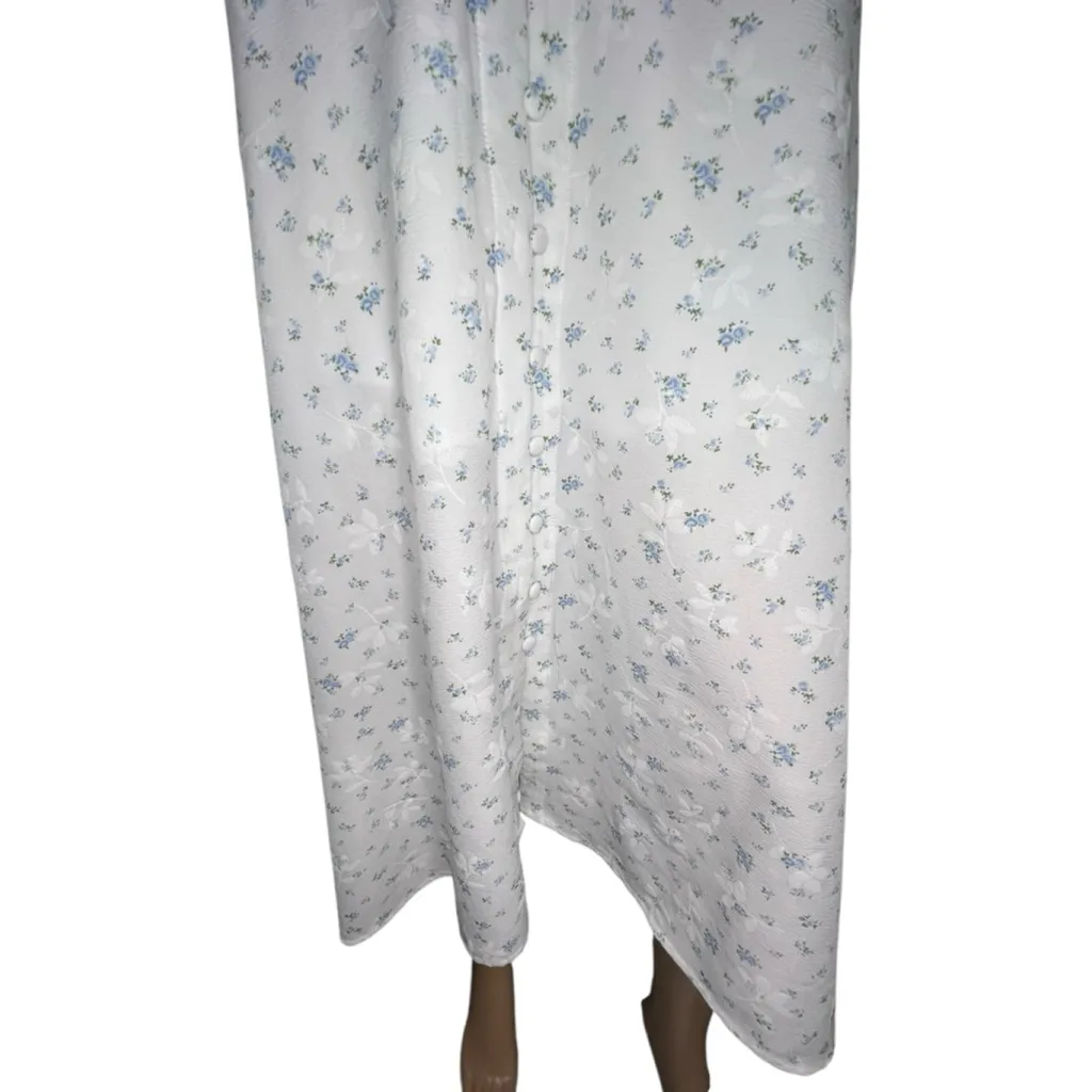 Cider Cottagecore Floral Pattern Button Up Short Sleeve V-Neck Dress - Image 6