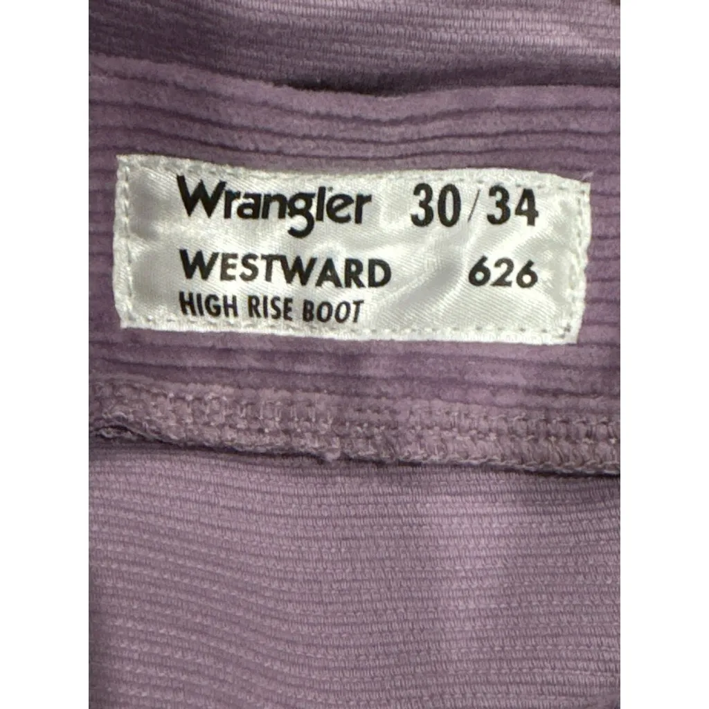 Wrangler Westward 626 Purple Corduroy Pants High Rise Bootcut NWT Size 30/34 - Image 4